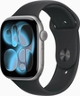Apple Watch Series 11 (GPS) 46mm aluminiowy space szary z paskiem sportowym S/M czarny