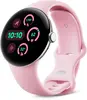 Google pikseli Watch 3 (LTE) 41mm Polished Silver z paskiem sportowym róża Quartz