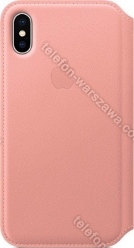 Apple skóra Folio etui do iPhone X delikatny róż