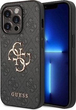 Guess Hard Cover 4G Metal logo do Apple iPhone 14 Pro szary