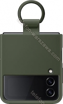 Samsung Silicone Cover with pierścień do Galaxy Z Flip 4 Khaki