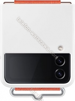 Samsung Silicone Cover with smycz do Galaxy Z Flip 4 biały