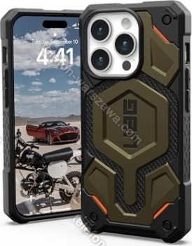 UAG Monarch Pro kevlar etui with MagSafe do Apple iPhone 15 Pro kevlar Elemental Green