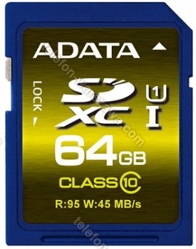 ADATA Premier Pro R95/W45 SDXC 64GB, UHS-I U1, Class 10