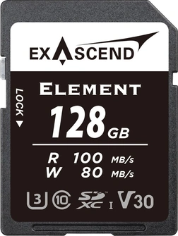 Exascend Element R100/W80 SDXC 128GB, UHS-I U3, Class 10