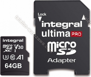 Integral Premium High Speed R100/W70 microSDXC 64GB Kit, UHS-I U3, A1, Class 10