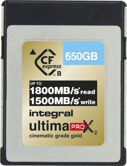 Integral ultima PRO X2 Cinematic Gold R1800/W1500 CFexpress 2.0 Type B 650GB