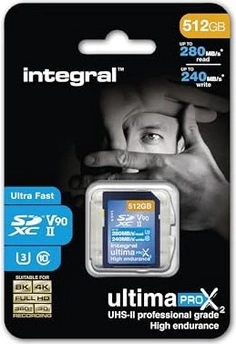 Integral ultima PRO X2 R280/W240 SDXC 512GB, UHS-II U3, Class 10