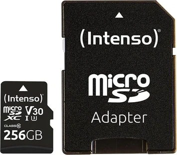 Intenso Professional R100/W45 microSDXC 256GB Kit, UHS-I U3, Class 10