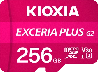 KIOXIA EXCERIA PLUS G2 R100/W90 microSDXC 256GB Kit, UHS-I U3, A1, Class 10