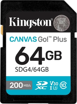 Kingston Canvas Go! Plus Gen4 R200 SDXC 64GB, UHS-I U3, Class 10