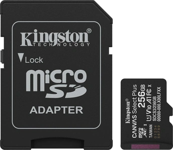 Kingston Canvas Select Plus Gen3 R150 microSDXC 256GB Kit, UHS-I U1, A1, Class 10