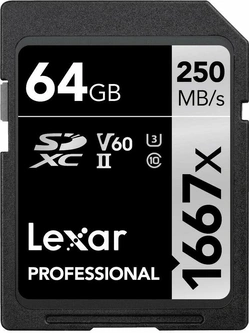 Lexar Professional 1667x Silver Series R250/W120 SDXC 64GB, UHS-II U3, Class 10, 2er-Pack