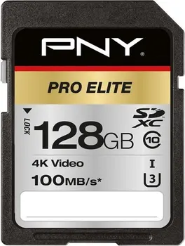 PNY Pro Elite R100/W90 SDXC 128GB, UHS-I U3, Class 10