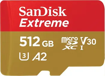 SanDisk Extreme R190/W130 microSDXC 512GB Kit, UHS-I U3, A2, Class 10