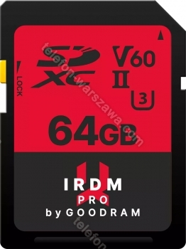 goodram IRDM S6B0 R265/W120 SDXC 64GB, UHS-II U3, Class 10