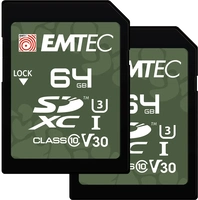 Emtec Outdoor R100/W50 SDXC 64GB, UHS-I U3, Class 10, 2er-Pack