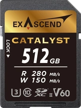 Exascend Catalyst R280/W150 SDXC 512GB, UHS-II U3, Class 10