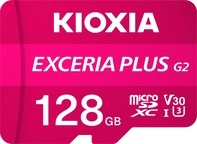 KIOXIA EXCERIA PLUS G2 R100/W65 microSDXC 128GB Kit, UHS-I U3, A1, Class 10