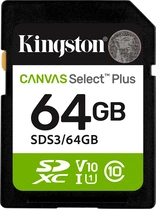 Kingston Canvas Select Plus Gen3 R100 SDXC 64GB, UHS-I U1, Class 10