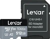 Lexar Professional 1066x Silver Series R160/W70 microSDXC 512GB Kit, UHS-I U3, A2, Class 10