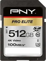 PNY Pro Elite R100/W90 SDXC 512GB, UHS-I U3, Class 10