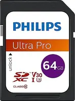 Philips Ultra Pro R100/W80 SDXC 64GB, UHS-I U3, Class 10