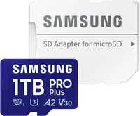 Samsung PRO Plus R180/W130 microSDXC 1TB Kit, UHS-I U3, A2, Class 10