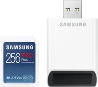Samsung PRO Plus for Professionals R160/W120 SDXC 256GB USB-Kit, UHS-I U3, Class 10