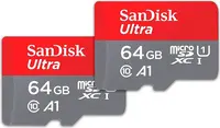 SanDisk Ultra R100 microSDXC 64GB Kit, UHS-I U1, A1, Class 10, 2er-Pack