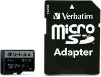 Verbatim Pro U3 R90/W45 microSDXC 128GB Kit, UHS-I U3, Class 10