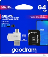 goodram M1A4 ALL in ONE R60 microSDXC 64GB Kit, UHS-I, Class 10