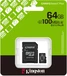 Kingston Canvas Select Plus Gen3 R100 microSDXC 64GB Kit, UHS-I U1, A1, Class 10
