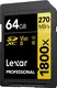 Lexar Professional 1800x Gold Series R280/W210 SDXC 64GB, UHS-II U3, Class 10