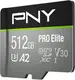 PNY Pro Elite R100/W90 microSDXC 512GB Kit, UHS-I U3, A2, Class 10
