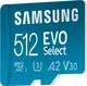 Samsung EVO Select R130 microSDXC 512GB Kit, UHS-I U3, A2, Class 10