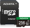 ADATA SPEED PLUS R180/W160 microSDXC 256GB Kit, UHS-I U3, A2, Class 10
