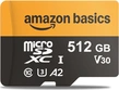 AmazonBasics High Speed R200/W150 microSDXC 512GB Kit,...