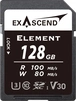 Exascend Element R100/W80 SDXC 128GB, UHS-I U3, Class...