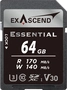 Exascend Essential R170/W140 SDXC 64GB, UHS-I U3,...