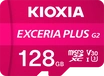 KIOXIA EXCERIA PLUS G2 R100/W65 microSDXC 128GB Kit,...