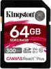 Kingston Canvas React Plus R300/W260 SDXC 64GB, UHS-II U3, Class 10