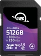 OWC Atlas Ultra R300/W250 SDXC 512GB, UHS-II U3, Class...