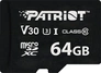 Patriot VX Series R90/W80 microSDXC 64GB, UHS-I U3,...