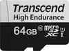 Transcend High Endurance 350V R100/W40 microSDXC 64GB Kit, UHS-I U1, Class 10