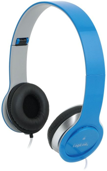 LogiLink stereo High Quality headset niebieski